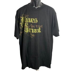 Vintage House of Blues Crewneck T Shirt 2XL Black In Blues We Trust Double Sided